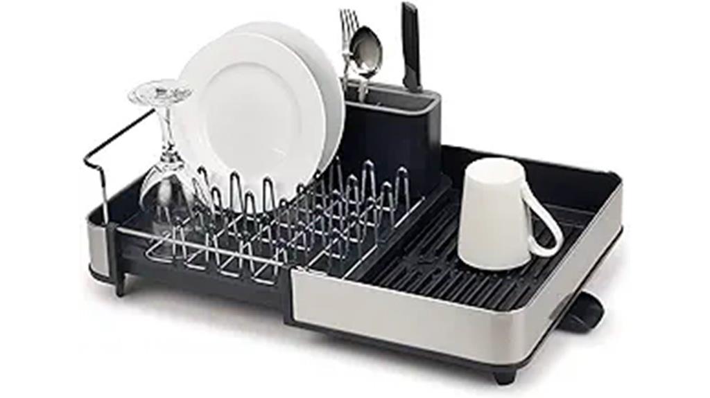 extendable dish drying utensil drainer