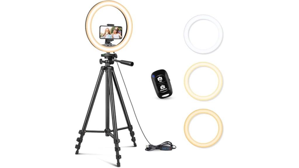 extendable tripod mounted ring light