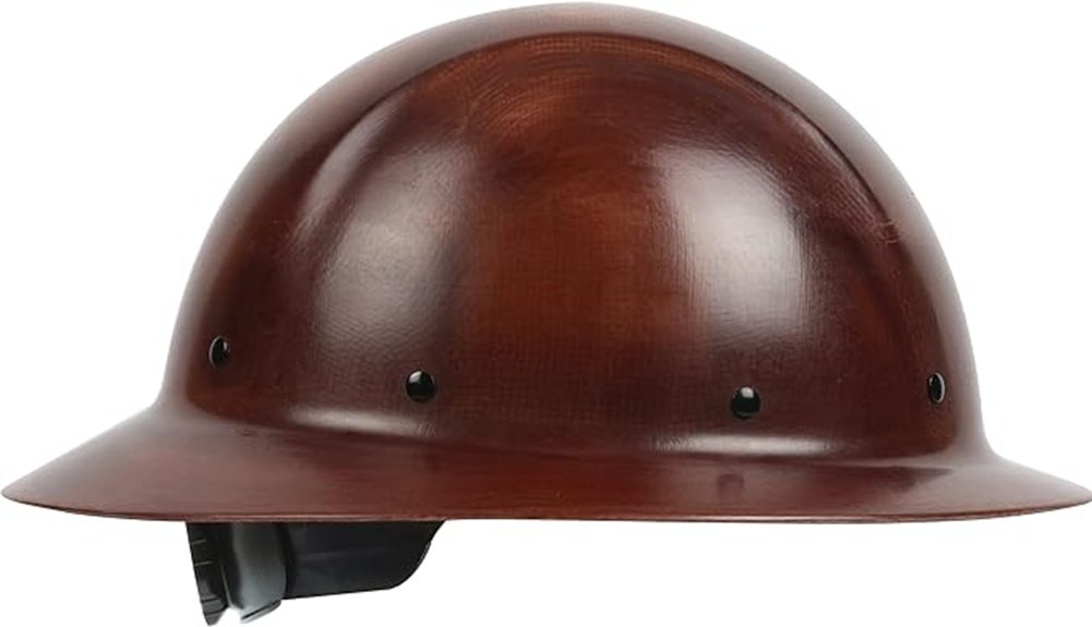 fiberglass helmet with ratchet suspension