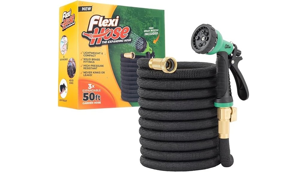 flexible expandable garden hose 8 function nozzle