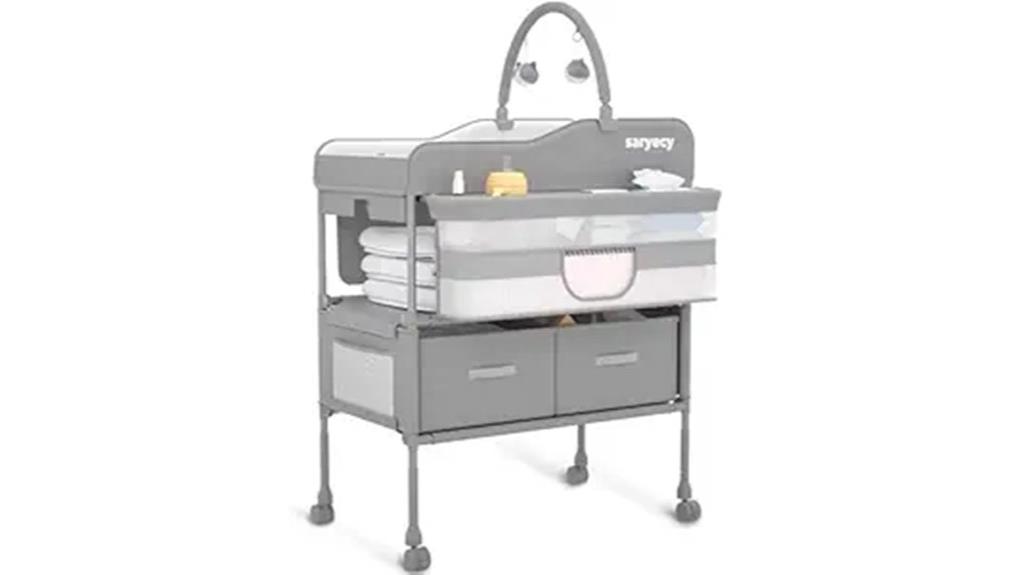 foldable baby changing table with storage