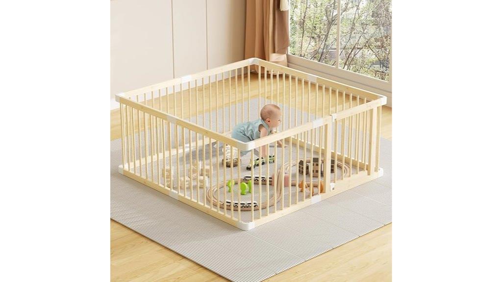 foldable wooden baby playpen
