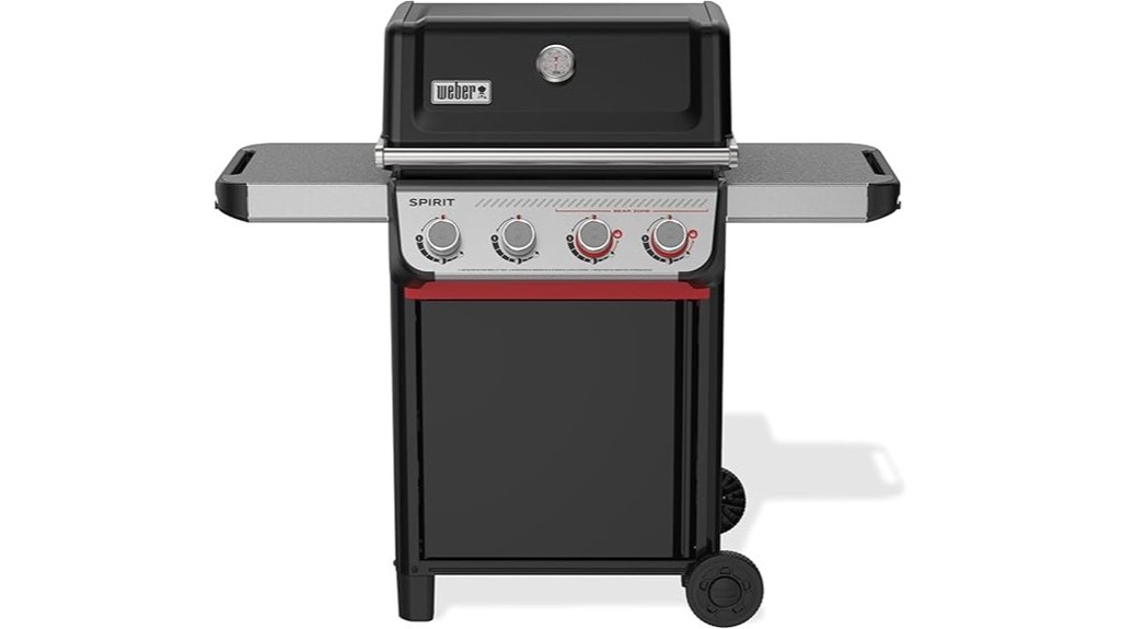 four burner propane fueled weber grill