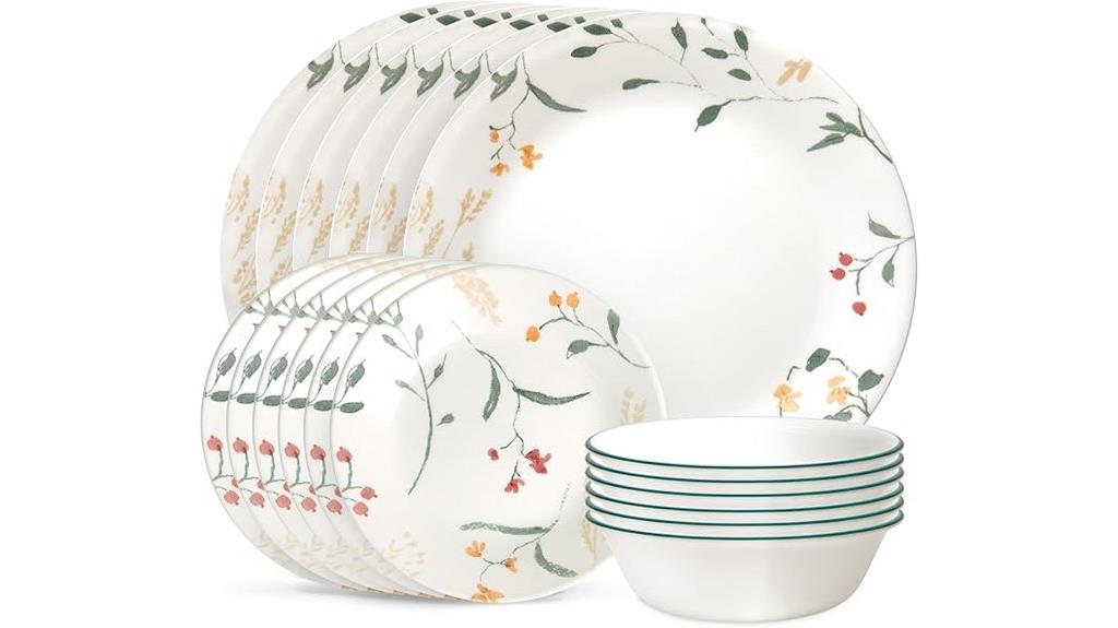 glass dinnerware wildflower set