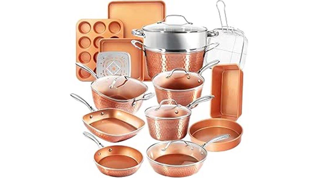 gotham steel hammered ceramic cookware set