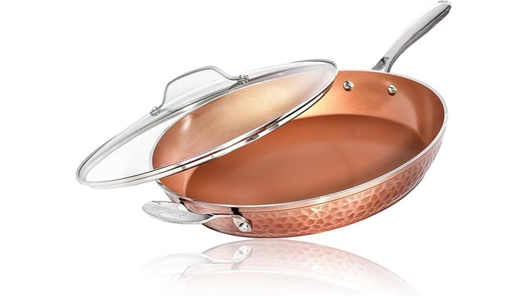 hammered copper non stick frying pan