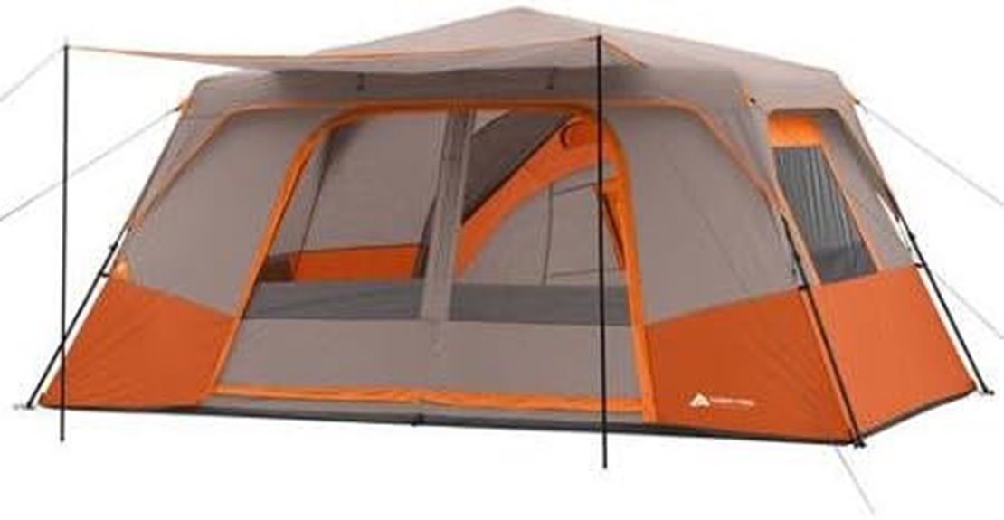 large orange family tent