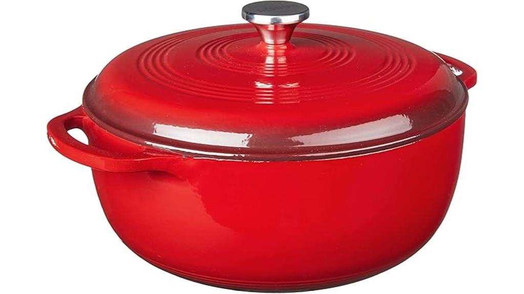 large red enameled pot