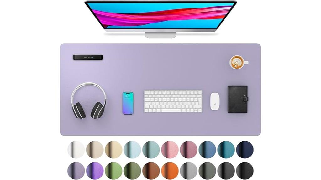 lavender leather desk pad protector