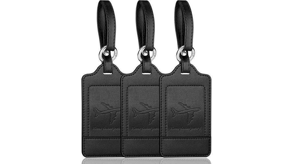 leather luggage tags three pack