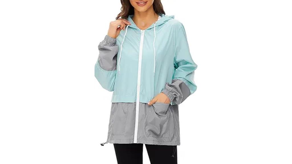 lightweight packable hooded rain jacket