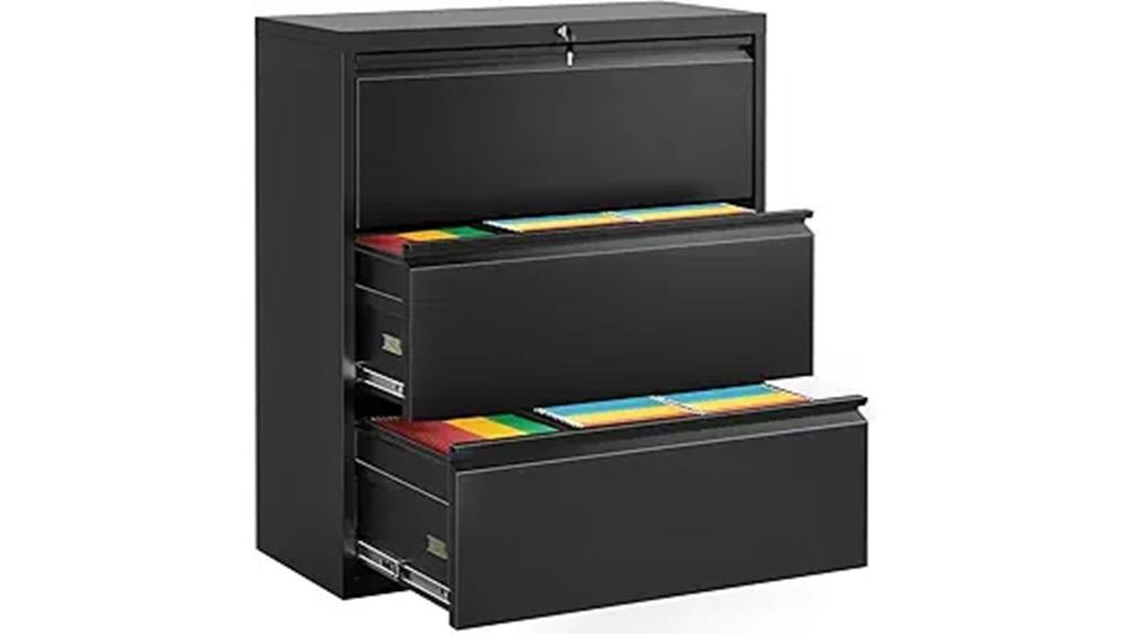 lockable metal filing cabinet with drawers