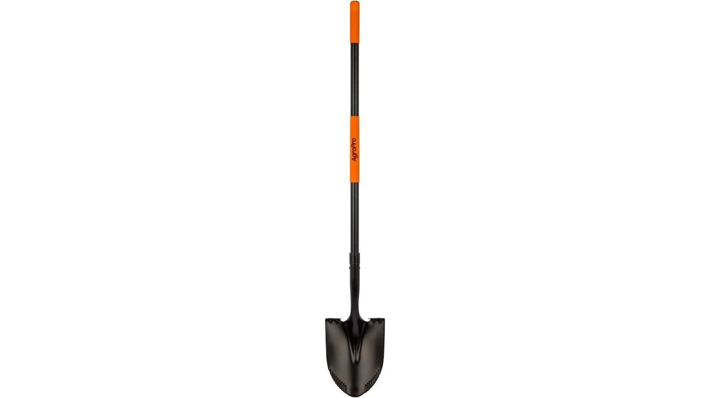 long fiberglass handled metal shovel