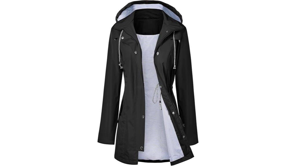 long waterproof hooded raincoat