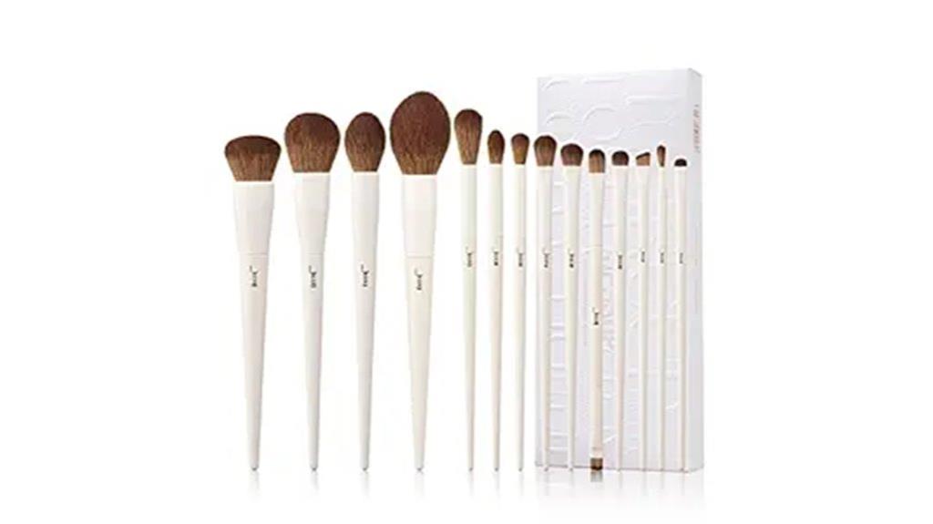 makeup brushes light grey 14 pieces