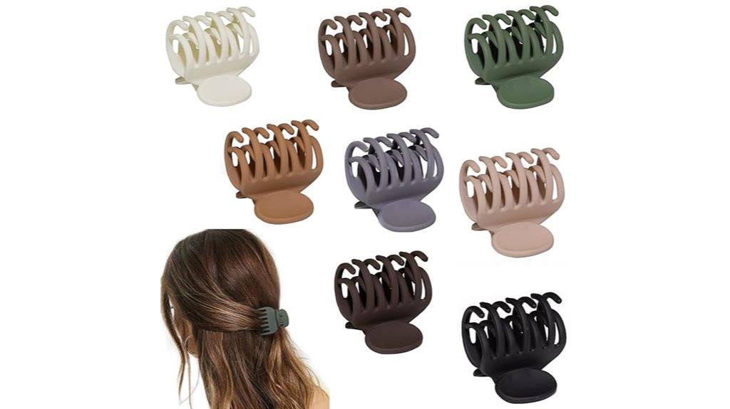 matte medium double row hair clips