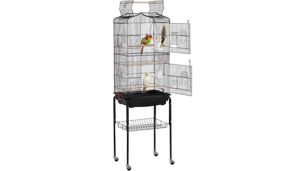 medium bird cage on wheels
