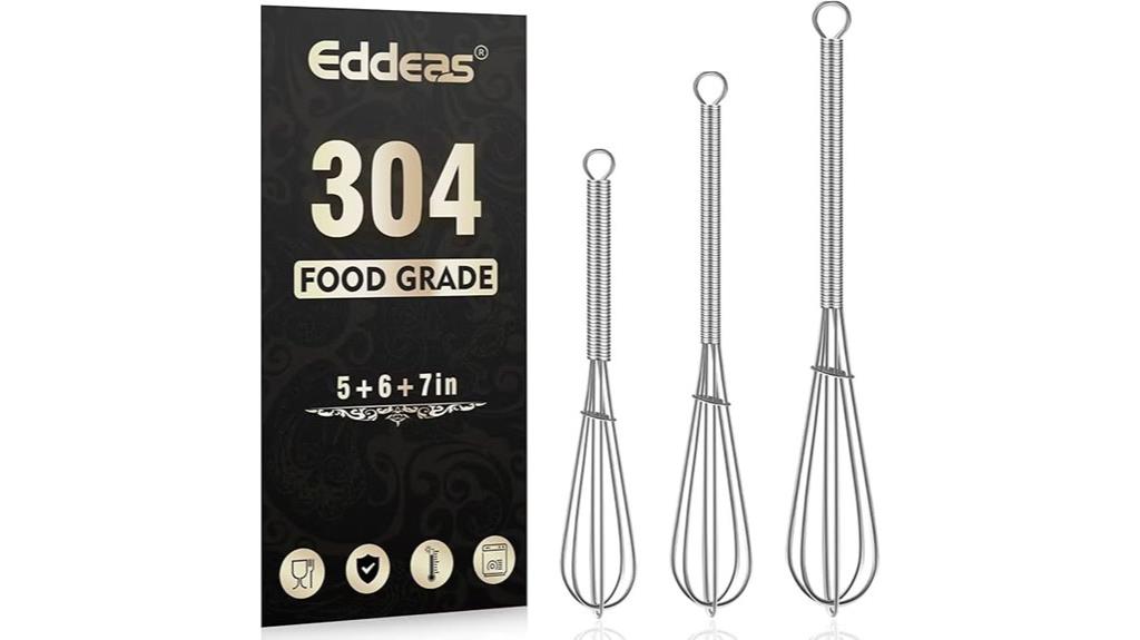 miniature stainless steel whisking set