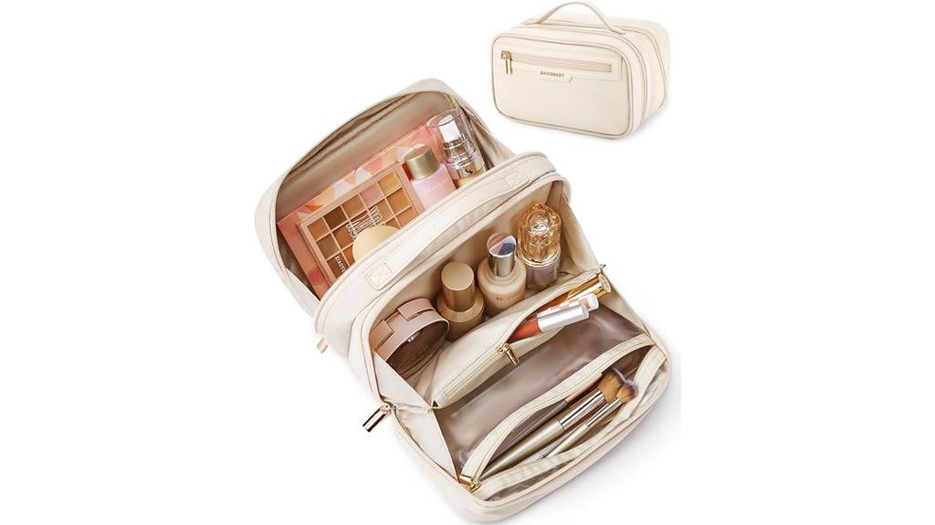 multi compartment makeup organizer bag