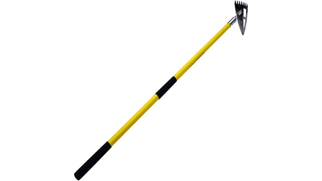 multipurpose garden hoe with fiberglass handle