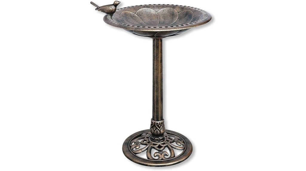 outdoor bronze garden bird bath