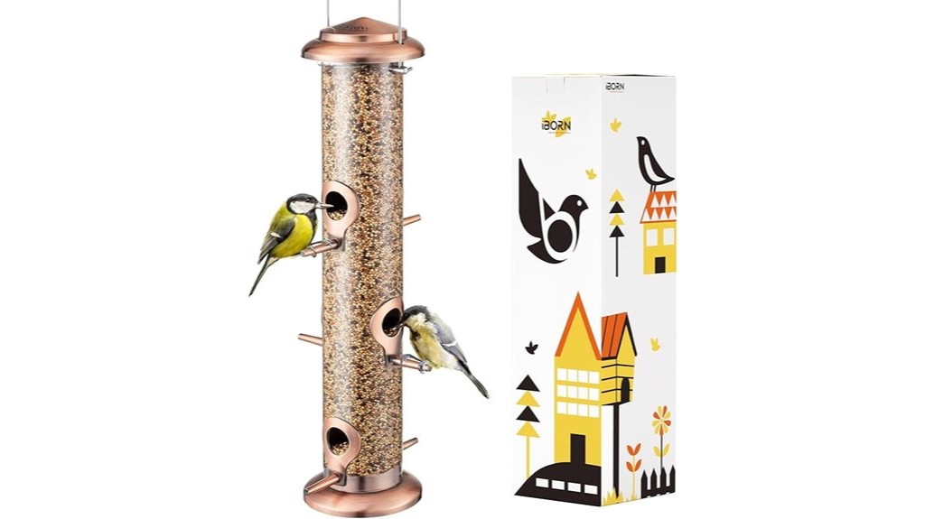 outdoor copper bird feeder