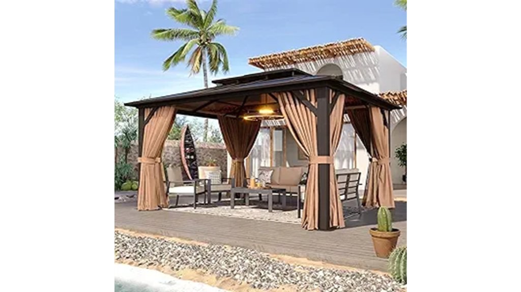 outdoor covered lounge with mosquito barrier