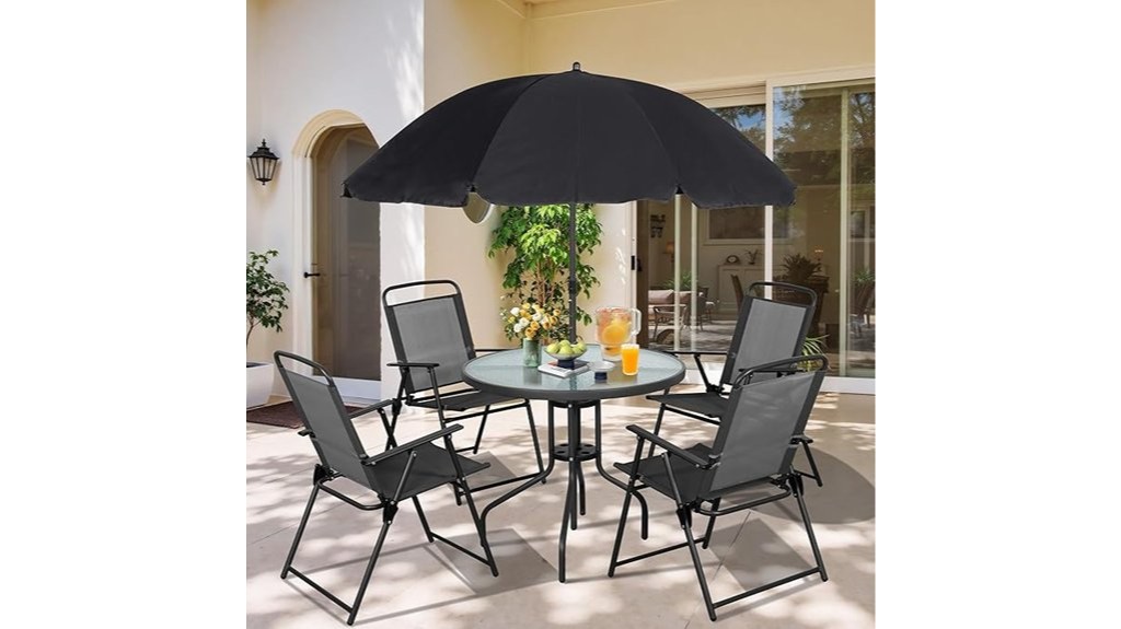 outdoor dining furniture with umbrella