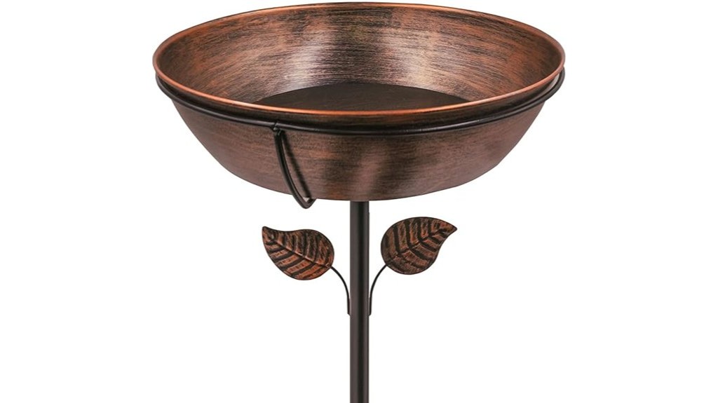 outdoor metal bird bath removable bowl