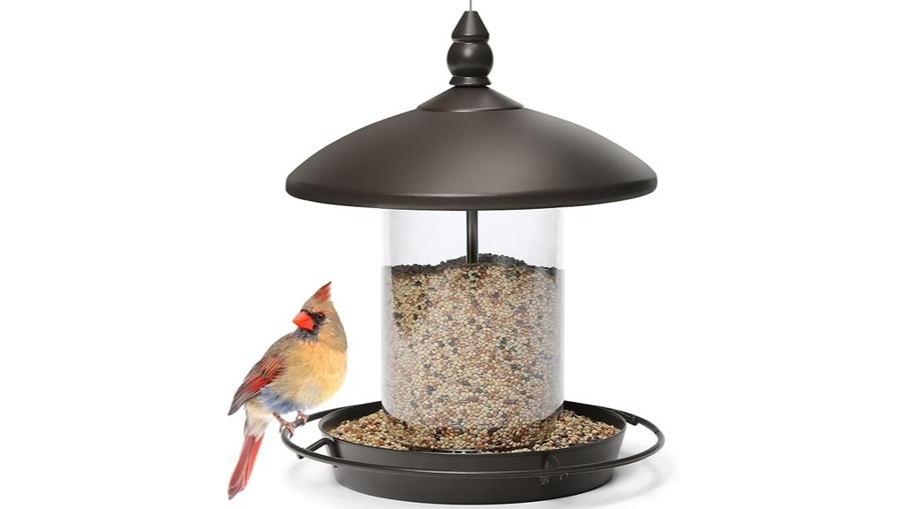 outdoor metal roof bird feeder