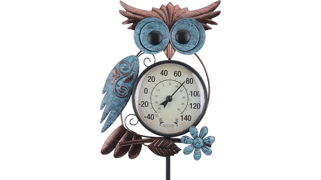 outdoor owl garden temperature monitor