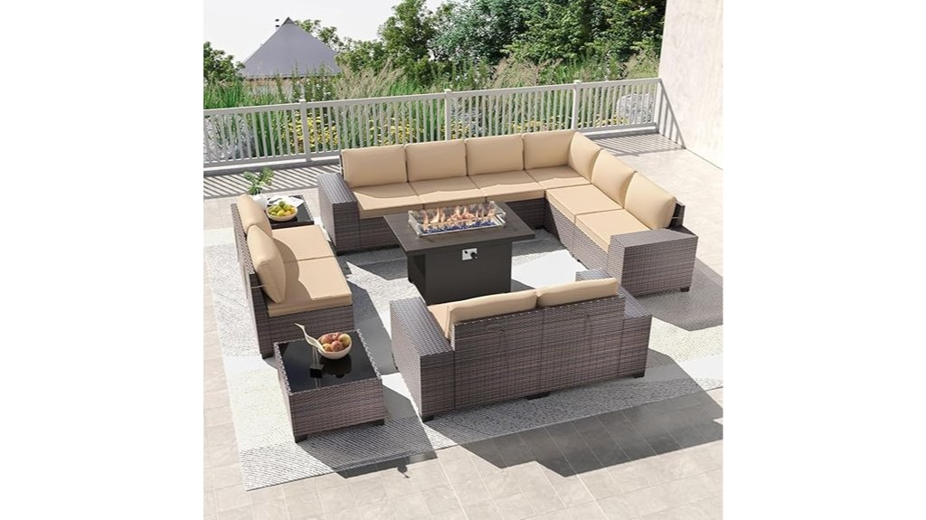 outdoor patio furniture gas firepit