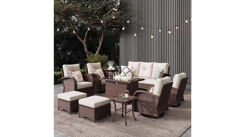 outdoor patio furniture set rattan chairs