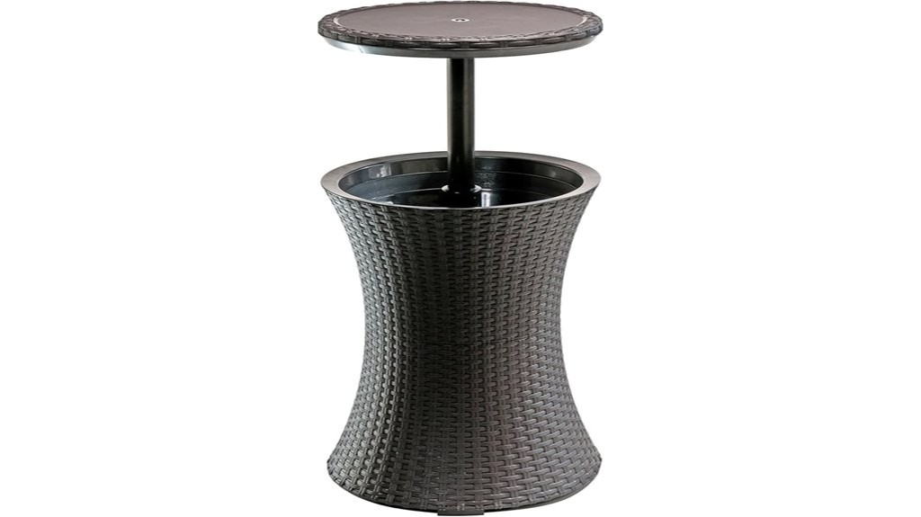 outdoor patio furniture with cooler