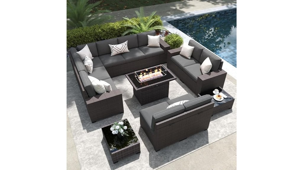outdoor patio furniture with fire pit