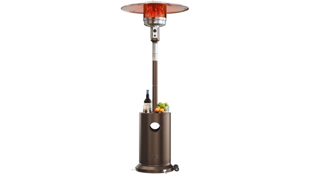 outdoor patio heater round table design