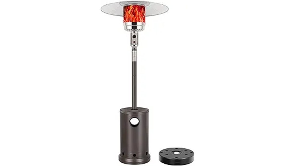outdoor patio heating tip over protection