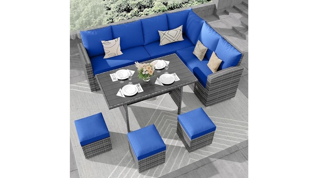 outdoor patio rattan furniture set