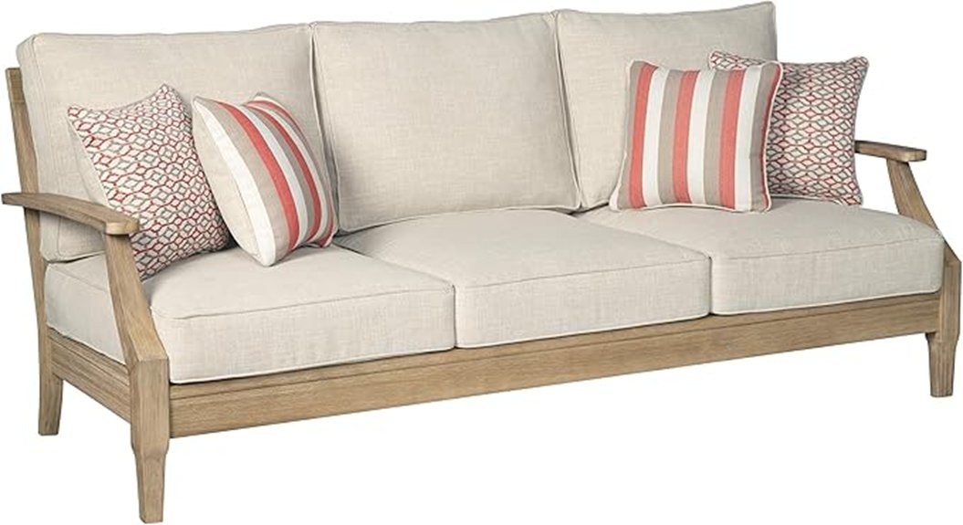 outdoor patio sofa with cushions