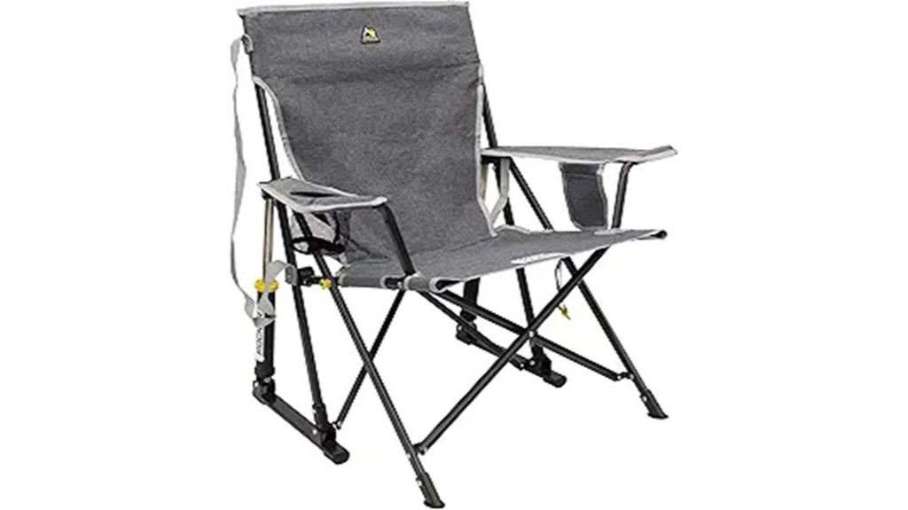 outdoor rocking chair with beverage holder
