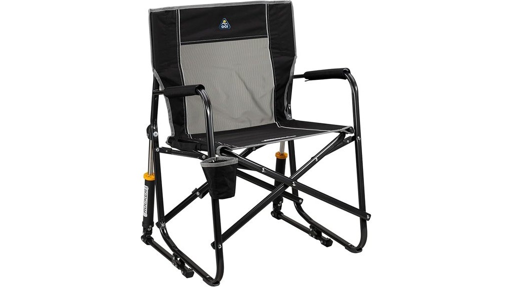 outdoor rocking chair with drink holder