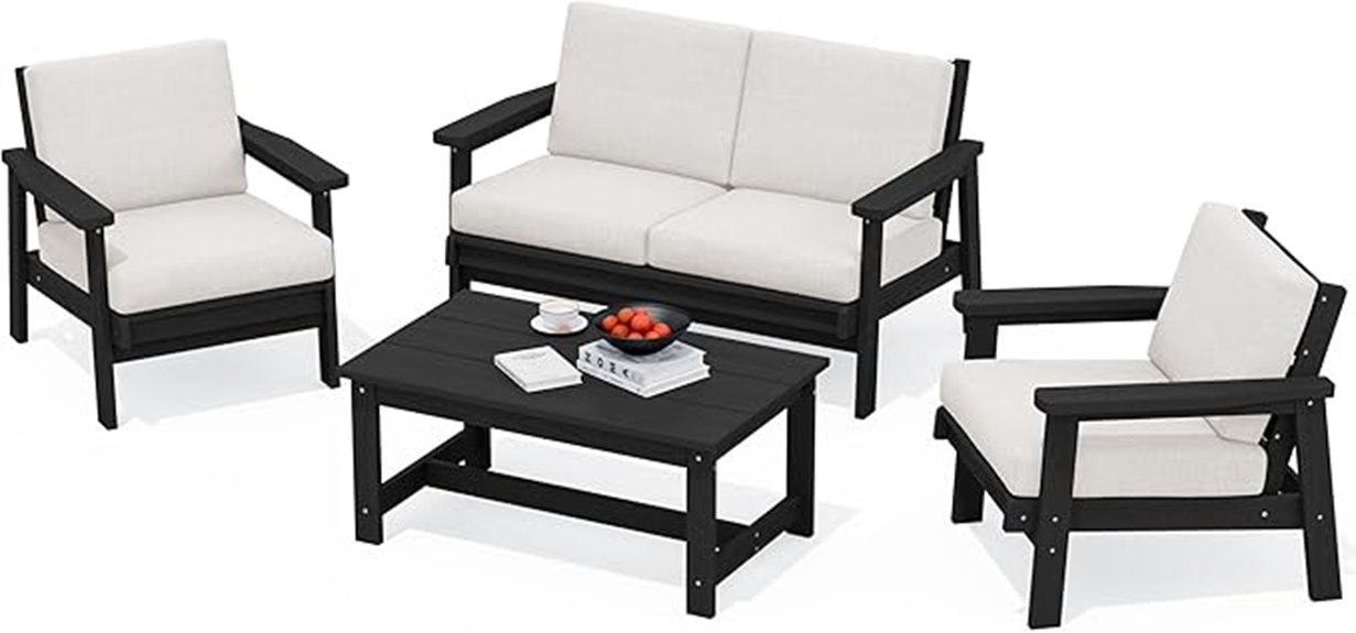 outdoor sofa set khaki cushions