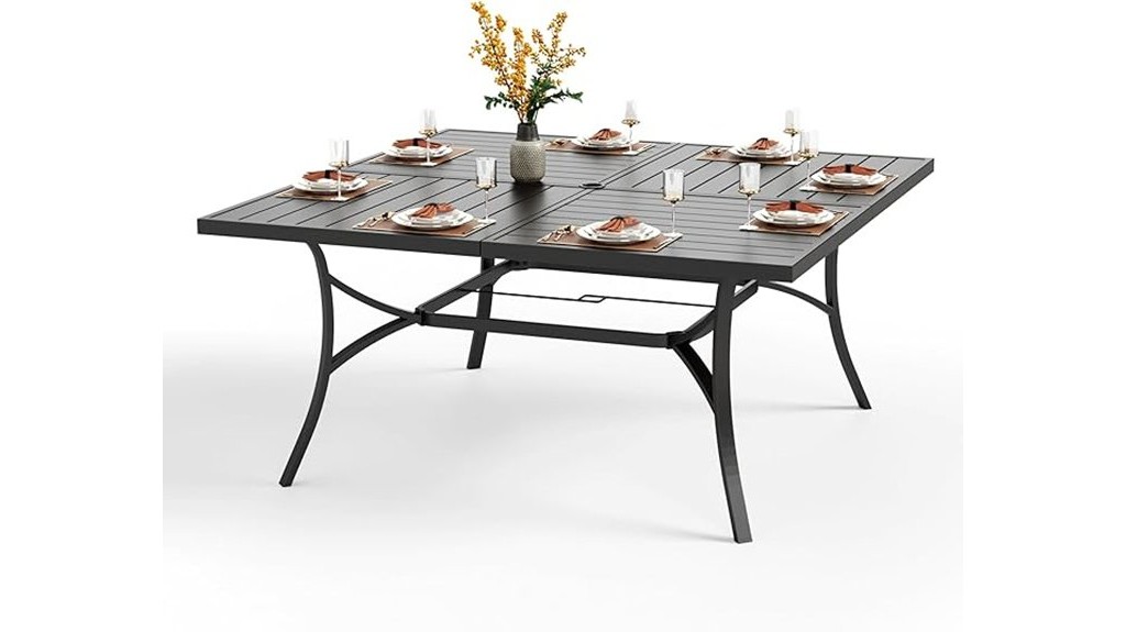 outdoor square dining table for 8