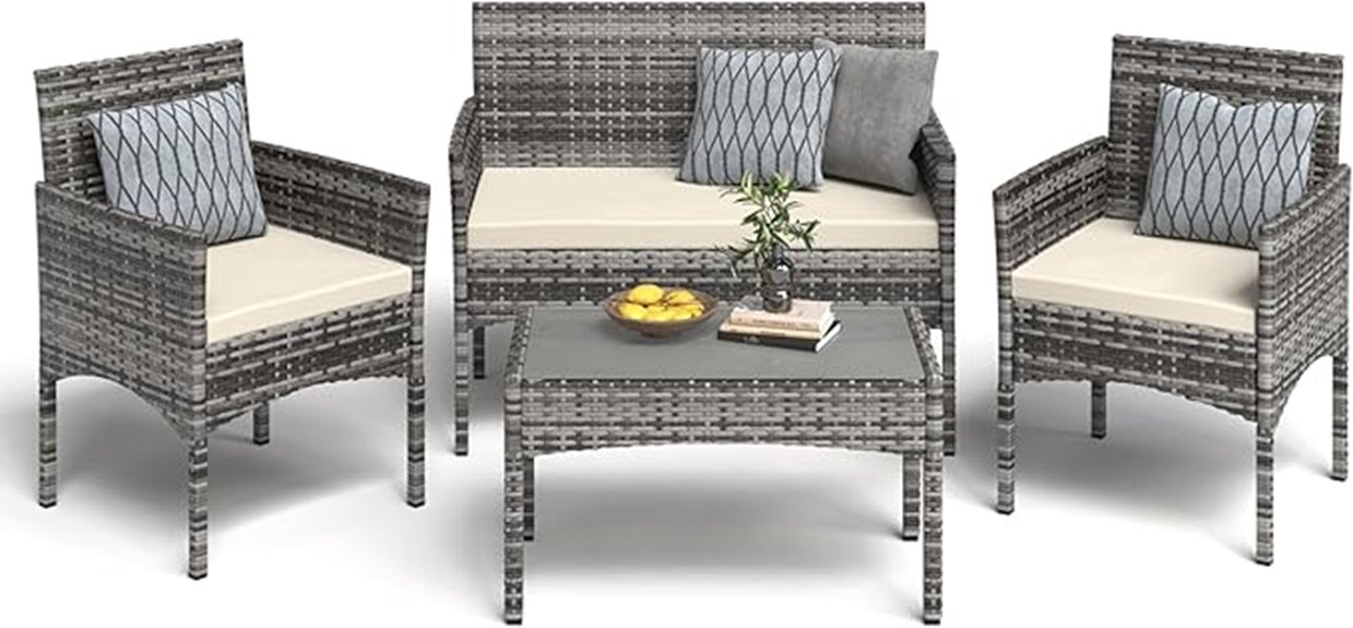 outdoor wicker rattan patio furniture set