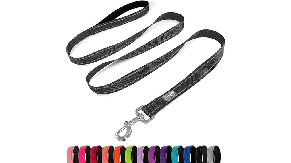 padded reflective nylon dog leash
