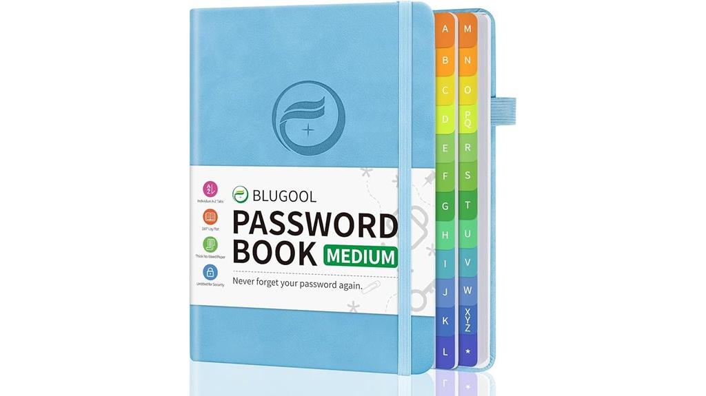 password book alphabetical blue