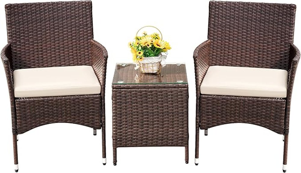 patio furniture with rattan chairs