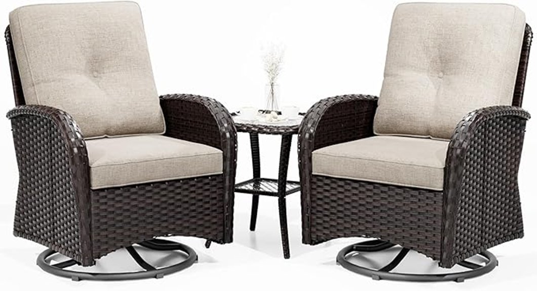 patio swivel wicker rocking furniture