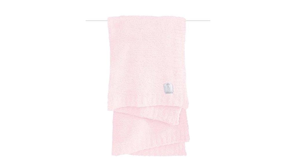 pink chenille knit giraffe blanket