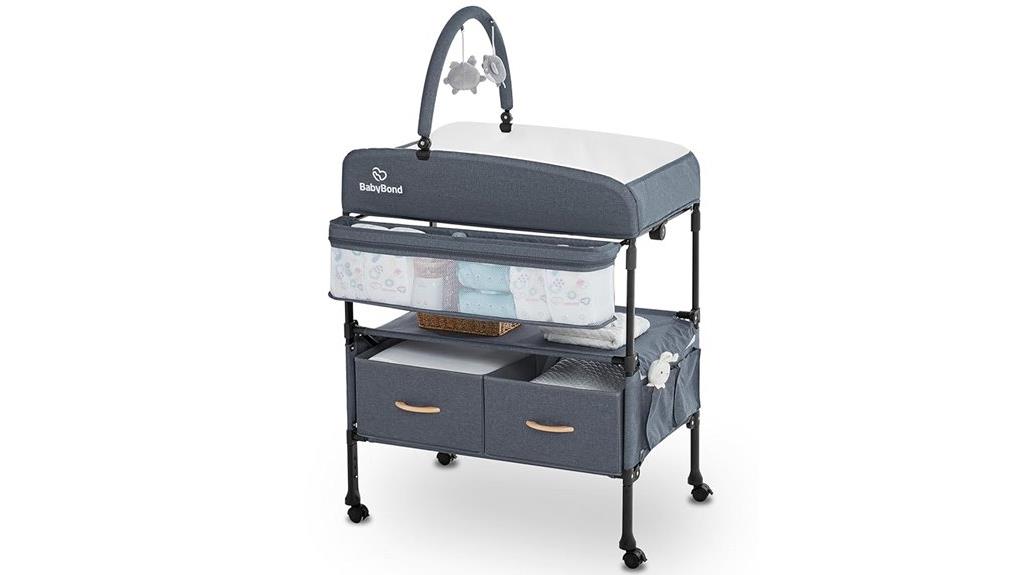 portable baby changing storage solution